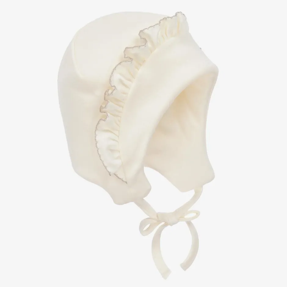 Sofija Ivory Cotton Padded Bonnet New