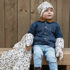 Elodie Ivory Dalmation Print Mittens Online