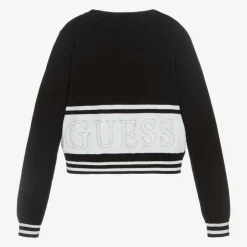 Guess Junior Girls Black Cotton Knit Sweater