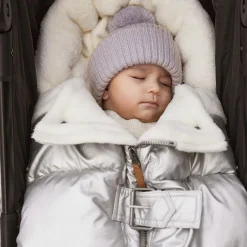 Elodie Metallic Silver Padded Footmuff (90cm) SilverSheen Outlet