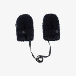 Il Gufo Navy Blue Bouclé Fleece Mittens Best
