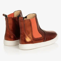 Joyday Orange Leather Ankle Boots Sale