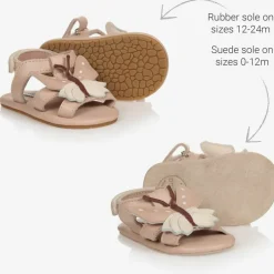 Donsje Pink Leather Baby Sandals Hot