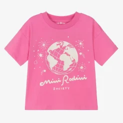 Mini Rodini Pink Organic Cotton Graphic T-Shirt New