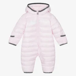 Nike Pink Swoosh Logo Padded Baby Snowsuit New