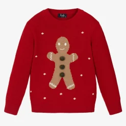 Il Gufo Red Merino Wool Gingerbread Sweater New