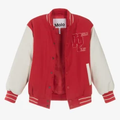 Molo Red Wool Varsity Jacket AdrenalinRush Discount