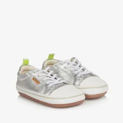 Tip Toey Joey Silver Leather First Walker Trainers Sale