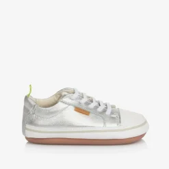 Tip Toey Joey Silver Leather First Walker Trainers Sale