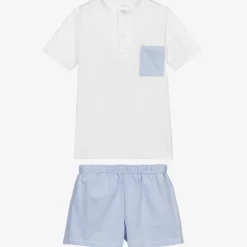 Babidu White & Blue Short Pyjamas