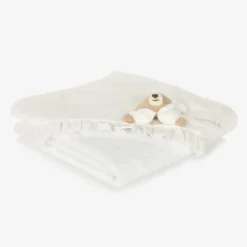 Nanán White & Ivory Hooded Baby Towel (74cm) New