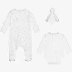 Emile et Rose White Cotton Babysuit Set Online