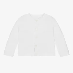 Emile et Rose White Cotton Knit Cardigan Outlet