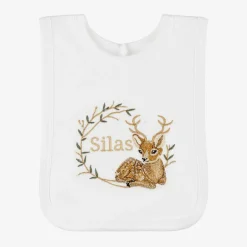 Paint My Dreams White Cotton Personalised Reindeer Bib Sale