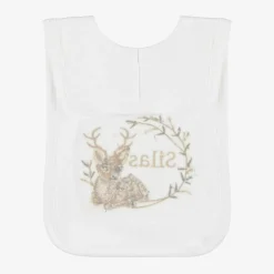 Paint My Dreams White Cotton Personalised Reindeer Bib Sale