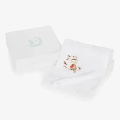 Paint My Dreams White Cotton Personalised Robin Blanket (88cm)