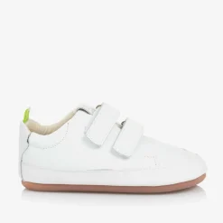 Tip Toey Joey White Leather Baby Trainers New