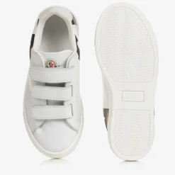 Moncler Enfant White Leather Logo Trainers Best