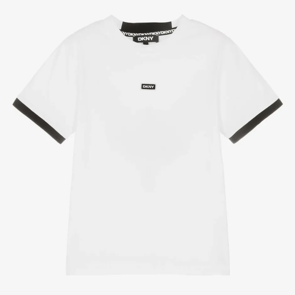 DKNY White Organic Cotton T-Shirt Clearance