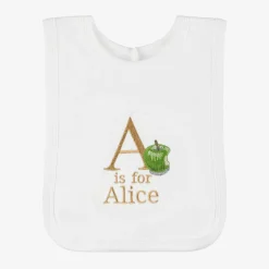 Paint My Dreams White Personalised 'A' Initial Bib Hot