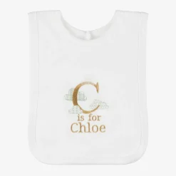 Paint My Dreams White Personalised 'C' Initial Bib New