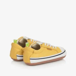 Tip Toey Joey Yellow Leather First Walker Trainers Online